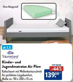 Aldi Süd Träumeland Kinder- und Jugendmatratze Air Flow Angebot