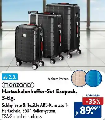 Aldi Süd Monzana Hartschalenkoffer-Set Exopack, 3-tlg. Angebot