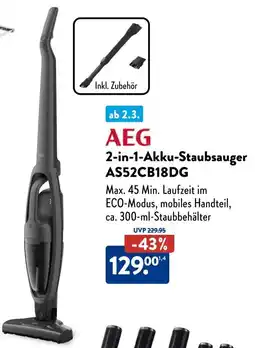 Aldi Süd AEG 2-in-1-Akku-Staubsauger AS52CB18DG Angebot