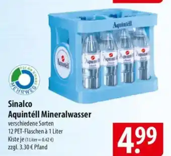 Famila Nord Ost Sinalco Aquintéll Mineralwasser Angebot