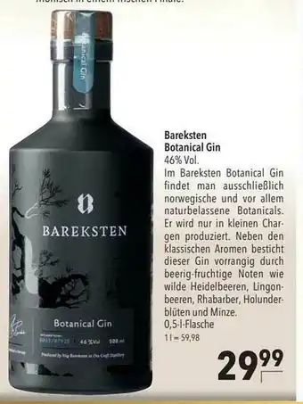 CITTI Markt Bareksten Botanical Gin Angebot