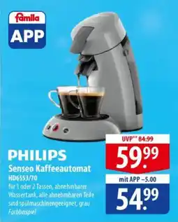 Famila Nord Ost PHILIPS Senseo Kaffeeautomat HD6553/70 Angebot