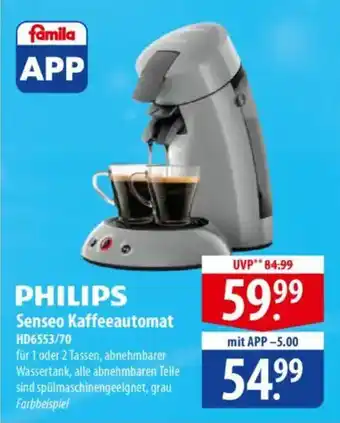 Famila Nord Ost PHILIPS Senseo Kaffeeautomat HD6553/70 Angebot