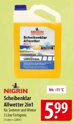 Famila Nord Ost NIGRIN Scheibenklar Allwetter 2in1 Angebot