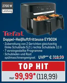 METRO Tefal Doppel-Heißluftfritteuse EY901N Angebot