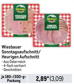 METRO Wiesbauer Sonntagsaufschnitt/ Heurigen Aufschnitt Angebot