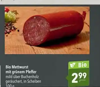 CITTI Markt Bio Mettwurst Mit Grünem Pfeffer Angebot