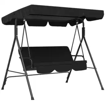 Netto Marken-Discount Outsunny Hollywoodschaukel mit verstellbarem Dach schwarz 172L x 110B x 153H cm Angebot