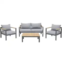 toom Baumarkt Gartenmöbel-Set 'Jule' grau 4-teilig Angebot