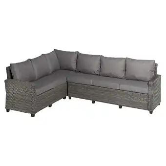 toom Baumarkt Lounge-Ecksofa 'Delia' braun/grau, 204/188 x 86 x 75 cm Angebot