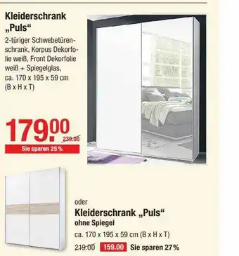 V Baumarkt Kleiderschrank „puls” Angebot