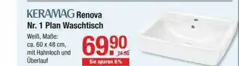 V Baumarkt Keramag Renova Nr. 1 Plan Waschtisch Angebot