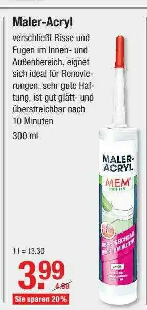 V Baumarkt Maler-acryl Angebot