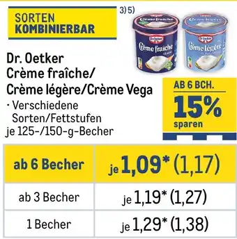 METRO Dr. Oetker Crème fraîche/ Crème légère/Crème Vega Angebot