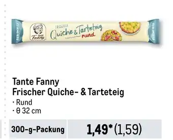 METRO Tante Fanny Frischer Quiche- & Tarteteig Angebot