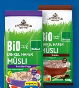 Lidl Crownfield Bio Dinkel Hafer Müsli Angebot