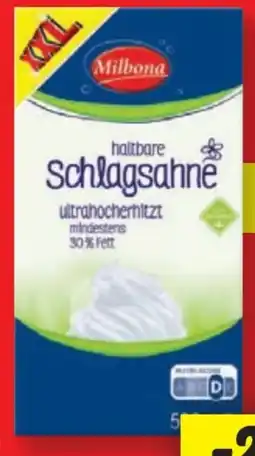 Lidl Milbona Schlagsahne XXL Angebot