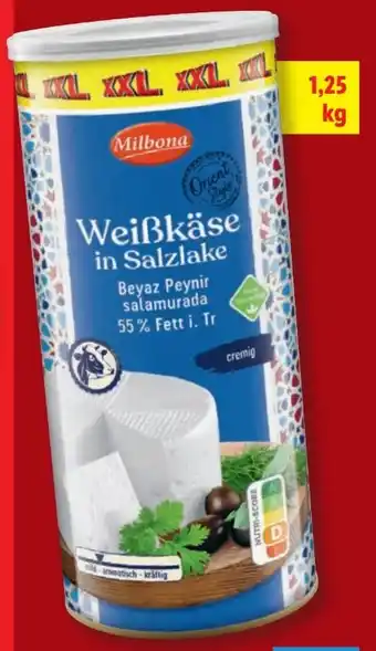 Lidl Milbona Weißkäse in Salzlake XXL Angebot