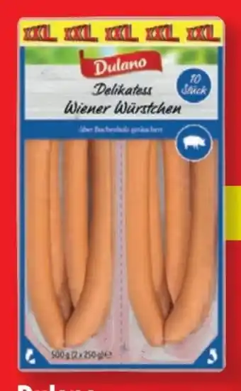 Lidl Dulano Delikatess Wiener Würstchen XXL Angebot