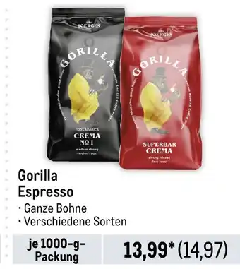 METRO Gorilla Espresso Angebot