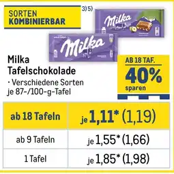 METRO Milka Tafelschokolade Angebot