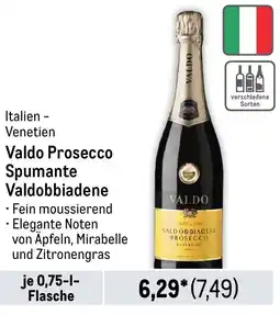 METRO Valdo Prosecco Spumante Valdobbiadene Angebot