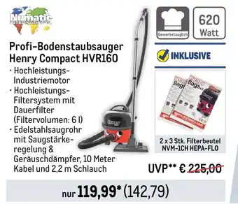 METRO Numatic Profi-Bodenstaubsauger Henry Compact HVR160 Angebot