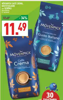 Marktkauf Mövenpick caffè crema, gusto italiano oder schümli Angebot