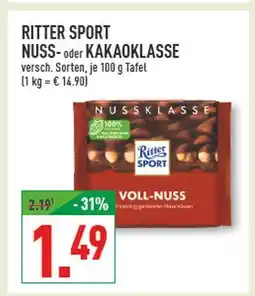 Marktkauf Ritter sport nuss- oder kakaoklasse Angebot