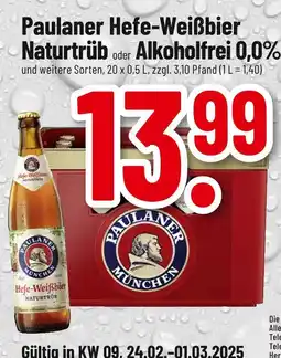 trinkgut Paulaner hefe-weißbier naturtrüb oder alkoholfrei 0,0% Angebot