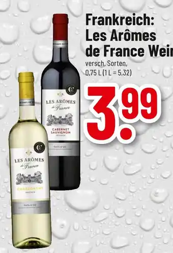 trinkgut Les arômes de france chardonnay oder cabernet sauvignon Angebot