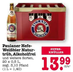 E-Center Paulaner hefe-weißbier naturtrüb, alkoholfrei Angebot