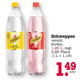 E-Center Schweppes indian tonic water oder original wild berry Angebot