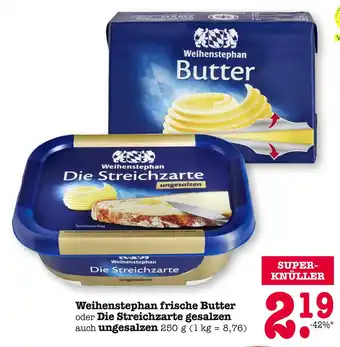 E-Center Weihenstephan frische butter oder die streichzarte gesalzen Angebot