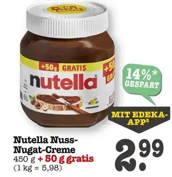 E-Center Nutella nuss-nugat-creme Angebot