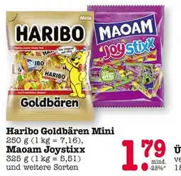 E-Center Haribo oder maoam goldbären mini oder joystixx Angebot