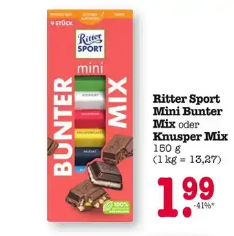 E-Center Ritter sport mini bunter mix oder knusper mix Angebot