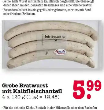 E-Center Scheck-in grobe bratwurst mit kalbfleischanteil Angebot