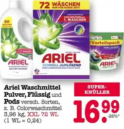 E-Center Ariel waschmittel pulver, flüssig und pods Angebot