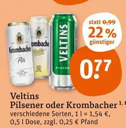 tegut Veltins pilsener oder krombacher Angebot