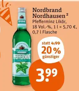 tegut Nordbrand nordhausen pfefferminz likör Angebot