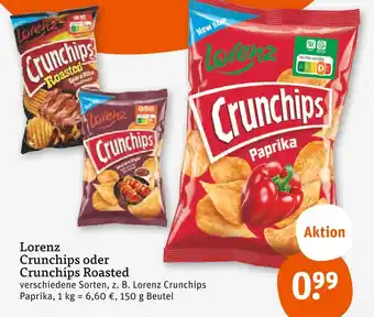 tegut Lorenz crunchips oder crunchips roasted Angebot