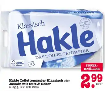 E-Center Hakle toilettenpapier klassisch oder jasmin mit duft & dekor Angebot