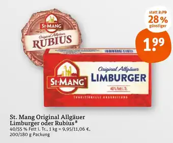 tegut St. mang original allgäuer limburger oder rubius Angebot