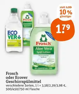 tegut Frosch oder ecover geschirrspülmittel Angebot