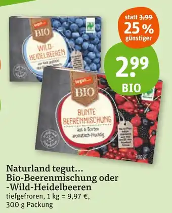 tegut Naturland tegut... bio-beerenmischung oder -wild-heidelbeeren Angebot