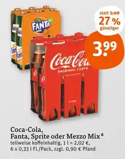 tegut Coca-cola, fanta, sprite oder mezzo mix Angebot