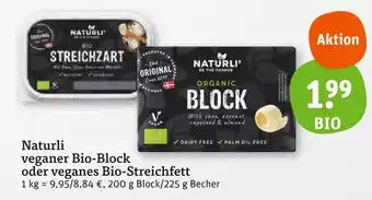 tegut Naturli veganer bio-block oder veganes bio-streichfett Angebot