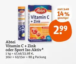 tegut Abtei vitamin c + zink oder sport iso aktiv Angebot