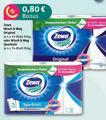 nahkauf Zewa wisch & weg original oder wisch & weg sparblatt Angebot